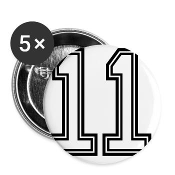 11 Zahl symbol - Buttons groß 56 mm (5er Pack) - Weiß - Vorne