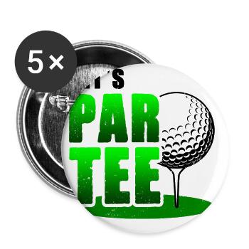 Let's Par Tee Golf Player Golfing Golf Course Golf - Buttons groß 56 mm (5er Pack) - Weiß - Vorne