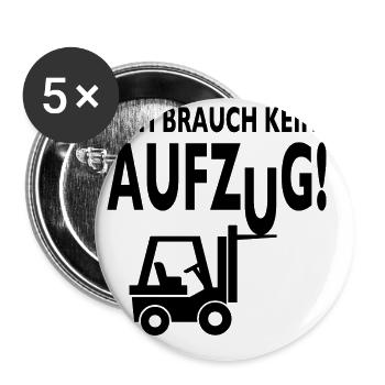 Staplerfahrer Lagerist Gabelstaplerfahrer Stapler - Buttons groß 56 mm (5er Pack) - Weiß - Vorne