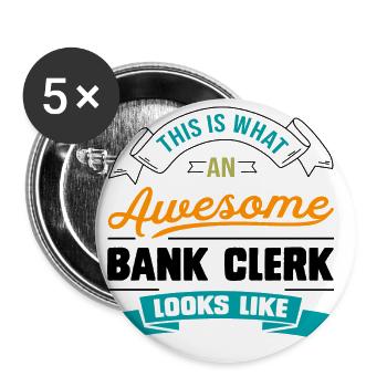 This Is What An Awesome Bank Clerk Looks Like Book - Buttons groß 56 mm (5er Pack) - Weiß - Vorne