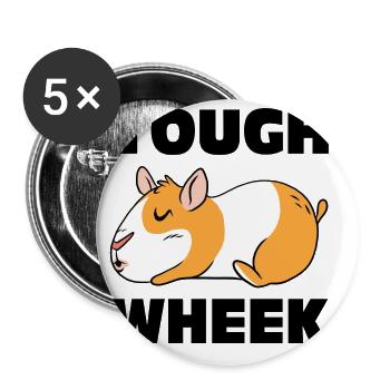 Though Week Guinea Pig Cavy Guinea Pig Owner Anima - Buttons groß 56 mm (5er Pack) - Weiß - Vorne