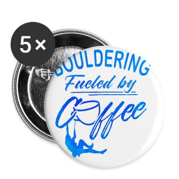 Bouldering Fueled By Coffee Rock Climbing Boulderi - Buttons groß 56 mm (5er Pack) - Weiß - Vorne