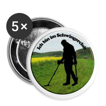 Der Detektor-Schwinger muss sich an Gesetze halten - Buttons groß 56 mm (5er Pack) - Weiß - Vorne