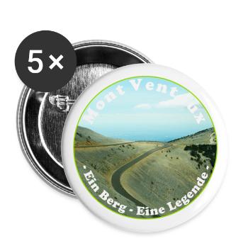 Mit dem Fahrrad über den Mont Ventoux - Buttons groß 56 mm (5er Pack) - Weiß - Vorne