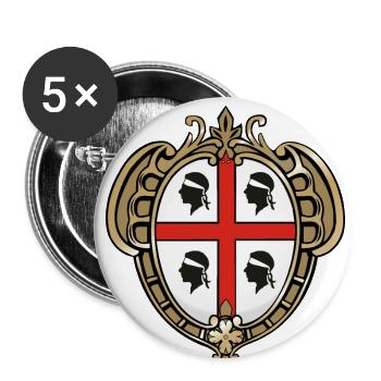 Armoiries en or de la Sardaigne - Lot de 5 grands badges (56 mm) - blanc - Devant