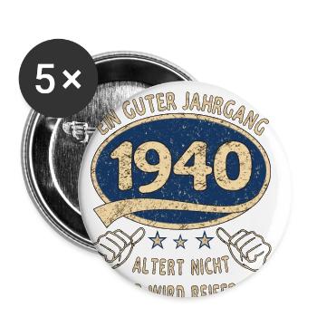 83. Geburtstag 1940 Guter Jahrgang - Buttons groß 56 mm (5er Pack) - Weiß - Vorne