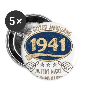 82. Geburtstag 1941 Guter Jahrgang - Buttons groß 56 mm (5er Pack) - Weiß - Vorne