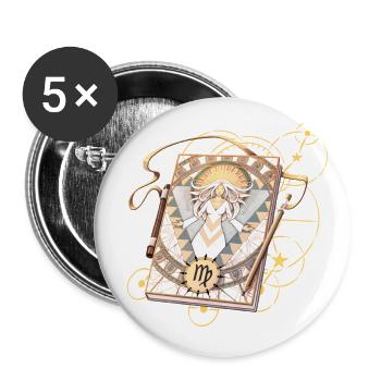Zodiac Grimoire - Type Virgo - Buttons groß 56 mm (5er Pack) - Weiß - Vorne