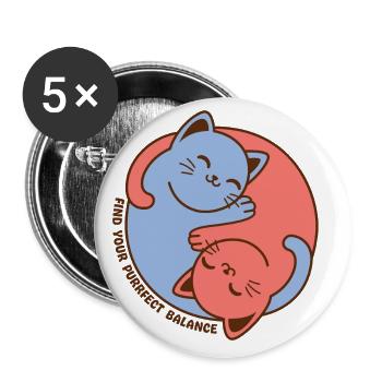 Trouvez votre équilibre parfait - Lot de 5 grands badges (56 mm) - blanc - Devant