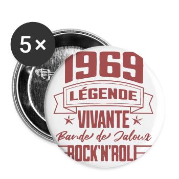 1969 Living Legend, Rock'n'Roll color - Buttons large 2.2''/56 mm (5-pack) - white - Front