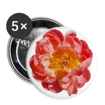 Peony Orange Blossom Flower Single Blossom - Buttons large 2.2''/56 mm (5-pack) - white - Front