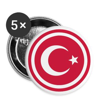 Emblème de la Turquie - Lot de 5 grands badges (56 mm) - blanc - Devant
