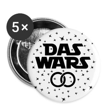 04 Das Wars JGA Eheringe Ringe ewige Liebe - Buttons groß 56 mm (5er Pack) - Weiß - Vorne