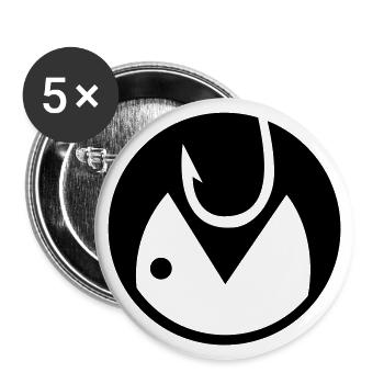 Pêche - Icon - Lot de 5 grands badges (56 mm) - blanc - Devant