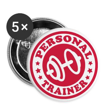 Personal Trainer (stamp) - Buttons large 2.2''/56 mm (5-pack) - white - Front
