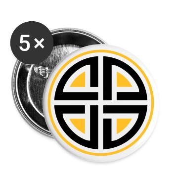 Schildknoten, Keltischer Knoten Thor Schutz Symbol - Buttons groß 56 mm (5er Pack) - Weiß - Vorne