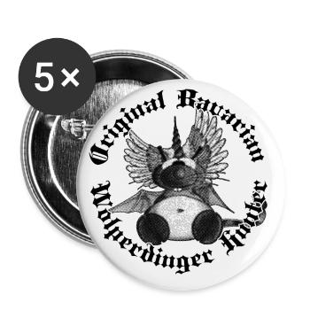 Original Bavarian Wolperdinger Hunter - Buttons groß 56 mm (5er Pack) - Weiß - Vorne