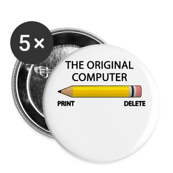 The Original Computer Print Delete Pc Shirt - Buttons large 2.2''/56 mm (5-pack) - white - Front