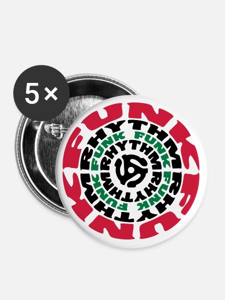 Funk Rhythm Funk Funk Rhythm - Buttons large 2.2''/56 mm (5-pack) - white