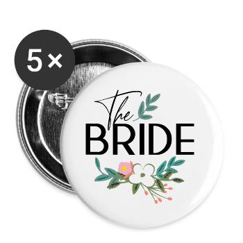 La mariée - Lot de 5 grands badges (56 mm) - blanc - Devant