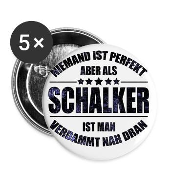 Schalker Fan Design Geschenkidee - Buttons groß 56 mm (5er Pack) - Weiß - Vorne