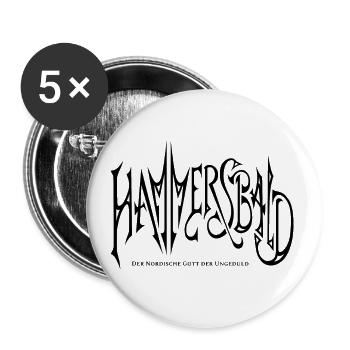 Hammersbald noir - Lot de 5 grands badges (56 mm) - blanc - Devant