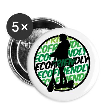 respectueux de l'environnement | Scooter électrique E-scooter Escooter - Lot de 5 grands badges (56 mm) - blanc - Devant