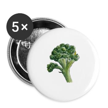 brocoli - Lot de 5 grands badges (56 mm) - blanc - Devant