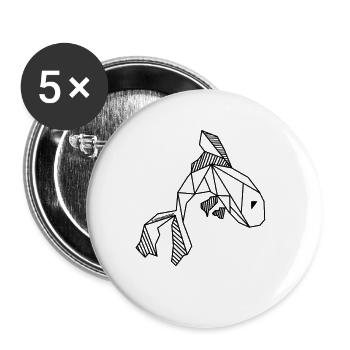 Fish - Buttons large 2.2''/56 mm (5-pack) - white - Front
