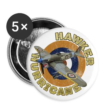 Hawker Hurricane Famous WW2 Warplane - Buttons large 2.2''/56 mm (5-pack) - white - Front