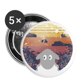 Moutons sous les palmiers - Lot de 5 grands badges (56 mm) - blanc - Devant
