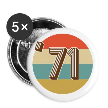 Millésime 1971 - Lot de 5 grands badges (56 mm) - blanc - Devant