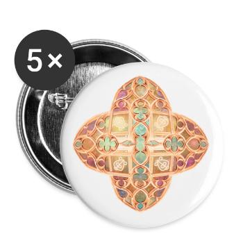 Sacred geometry - Buttons large 2.2''/56 mm (5-pack) - white - Front