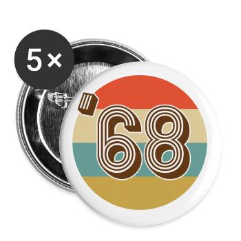 Millésime 1968 - Lot de 5 grands badges (56 mm) - blanc - Devant