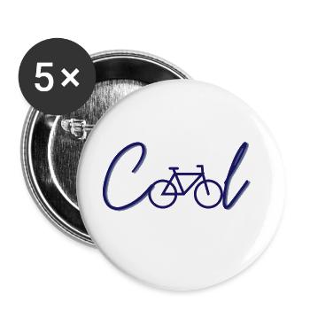 Cool bike ride cyclist sport gift - Buttons large 2.2''/56 mm (5-pack) - white - Front
