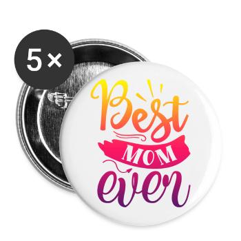 Best mom ever - Buttons large 2.2''/56 mm (5-pack) - white - Front