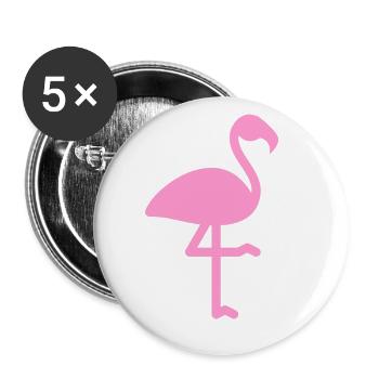 FLAMANT ROSE idée cadeau humour - Lot de 5 grands badges (56 mm) - blanc - Devant