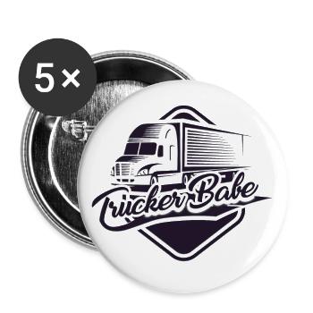 Trucker Trucker Babe Truck Truck Driver - Buttons large 2.2''/56 mm (5-pack) - white - Front