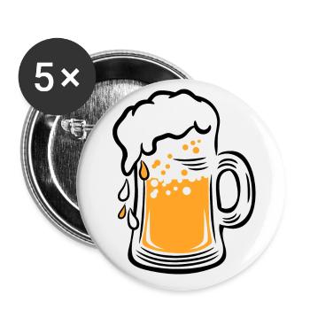 01 Bière de masse gouttes 3c - Lot de 5 grands badges (56 mm) - blanc - Devant