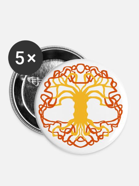 Tree of life, celtic, esoteric, gift idea, symbol - Buttons large 2.2''/56 mm (5-pack) - white