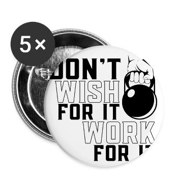 Work For It Gym Gym Strength Sports - Buttons large 2.2''/56 mm (5-pack) - white - Front