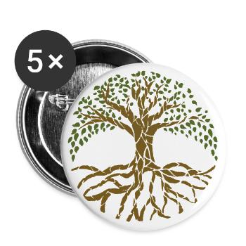 Arbre de la vie - Lot de 5 grands badges (56 mm) - blanc - Devant