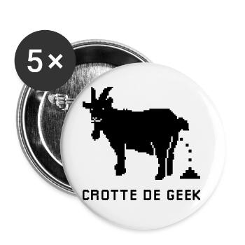 CROTTE DE GEEK ! (informatique, jeux video) - Lot de 5 grands badges (56 mm) - blanc - Devant