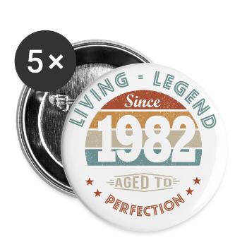 Legende geboren 1982 Geburtstagsgeschenk 40 Jahre - Buttons groß 56 mm (5er Pack) - Weiß - Vorne