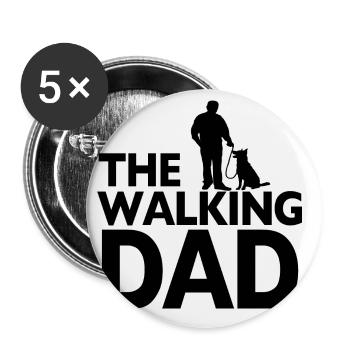 The Walking papa chiens propriétaires de chiens maîtres - Lot de 5 grands badges (56 mm) - blanc - Devant
