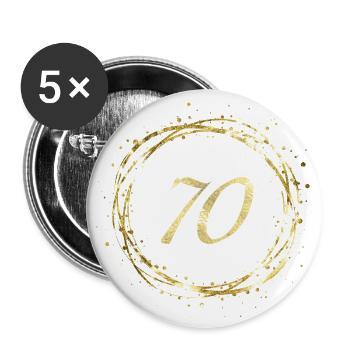 70 - Buttons groß 56 mm (5er Pack) - Weiß - Vorne