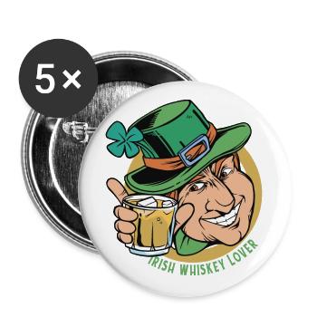 Irish Whiskey Lover Leprechaun St. Patrick's Day - Buttons large 2.2''/56 mm (5-pack) - white - Front