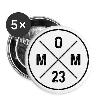 Maman 23 Mère Progéniture Annonce de bébé Maman 2023 - Lot de 5 grands badges (56 mm) - blanc - Devant