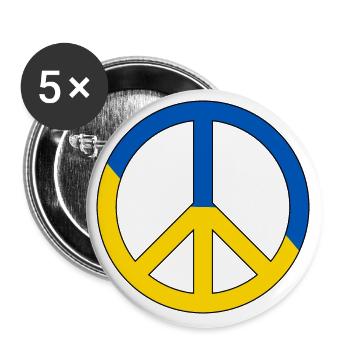 Peace Peace Symbol Peace Sign Ukrainian - Buttons large 2.2''/56 mm (5-pack) - white - Front