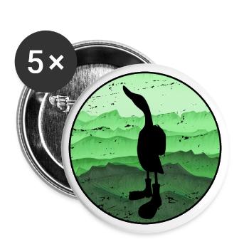 wandernde Ente - Buttons groß 56 mm (5er Pack) - Weiß - Vorne